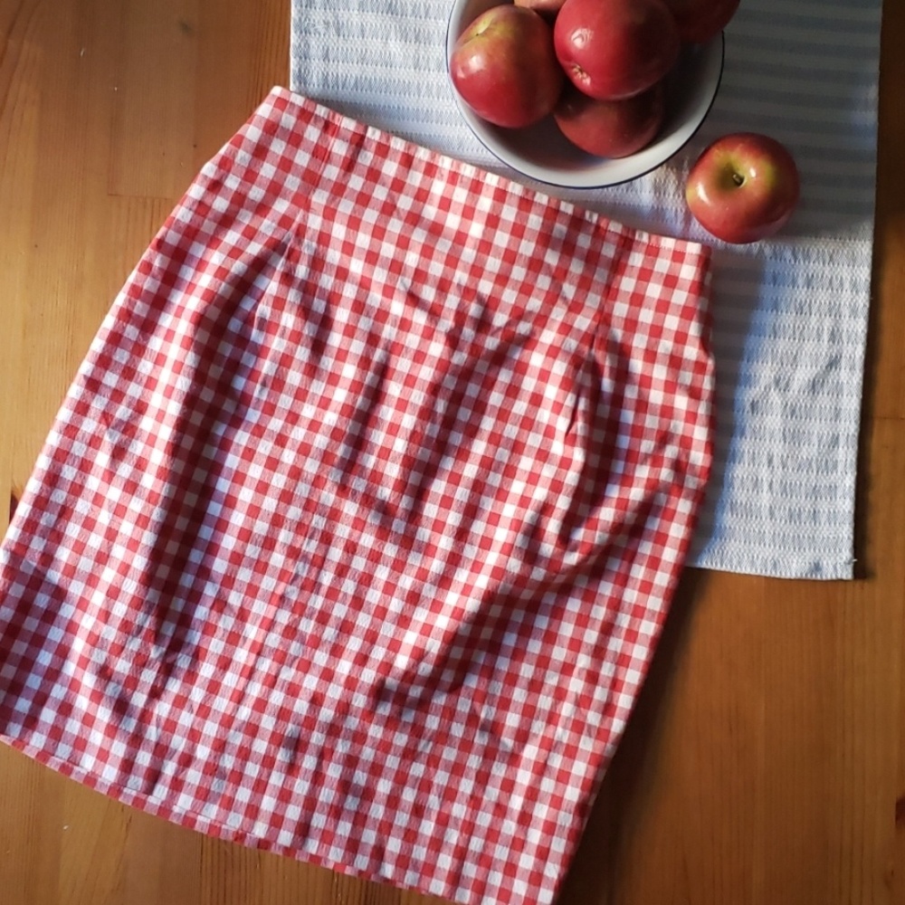 The Limited Red Gingham Mini Skirt